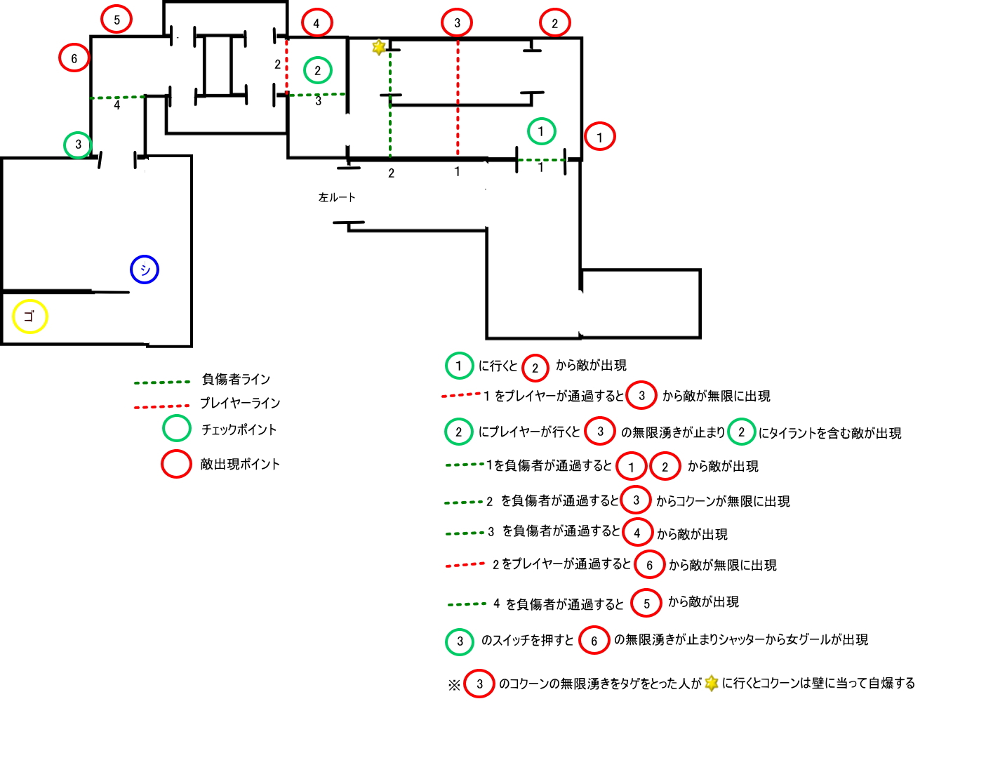 60%)分岐扉付近のチェックマークへ誰かが踏み込むと正面の板(扉の右の板